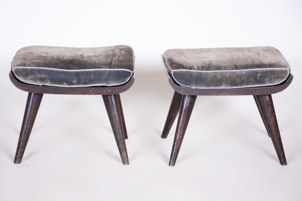 Art Deco Beech Stools, 1920s, Set of 2-WHY-1734482