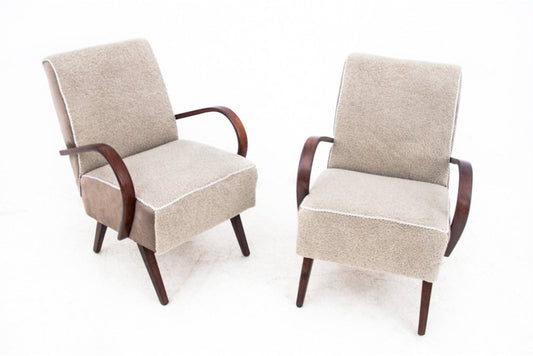 Art Deco Beige Armchairs, Former Czechoslovakia, 1930s, Set of 2