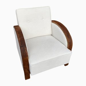 Art Deco Beige Lounge Chair, 1920s-OXJ-1178046