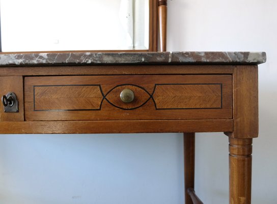 Art Deco Belgian 20th Century Vanity Cabinet with Marquetry, Dresser-ZM-1155186