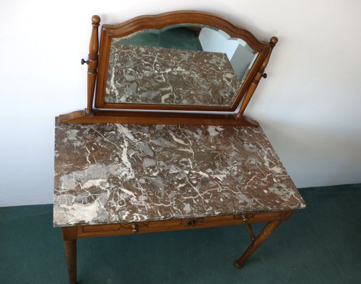 Art Deco Belgian 20th Century Vanity Cabinet with Marquetry, Dresser-ZM-1155186