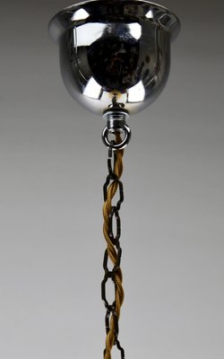 Art Deco Belgian Ceiling Lamp with Glass Shade, 1930s-MJY-1150430