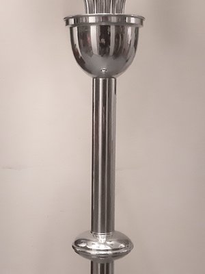 Art Deco Belgian Chrome 10-Arm Floor Lamp from Devis, 1920s-ES-566714