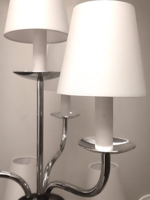 Art Deco Belgian Chrome 10-Arm Floor Lamp from Devis, 1920s-ES-566714