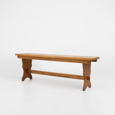 Art Deco Bench in Oak Wood, France, 1940s-YSY-2027102