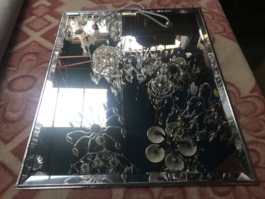 Art Deco Beveled Crystal Mirror, 1970s-WQQ-1324095