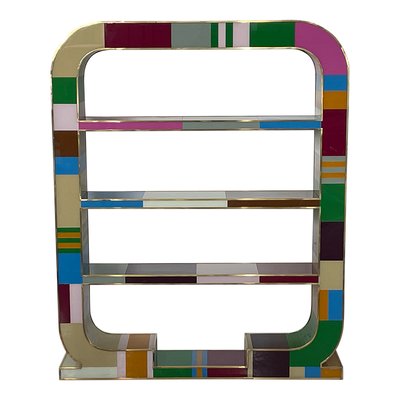 Art Deco Bifacceral Library in Multicolor Murano Glass, 1990s-BEW-1773419