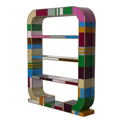 Art Deco Bifacceral Library in Multicolor Murano Glass, 1990s-BEW-1773419