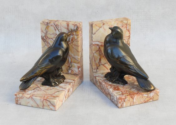 Art Deco Bird Book Ends, France, 1930s, Set of 2-JUA-1766310