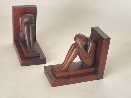 Art Deco Bird Book Ends, France, 1940s, Set of 2-UR-1696493