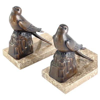 Art Deco Bird Bookends, 1930s, Set of 2-JUZ-1735653