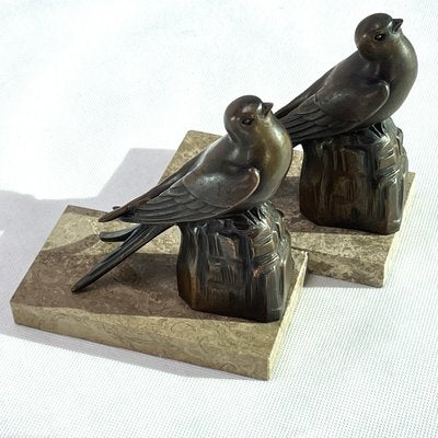 Art Deco Bird Bookends, 1930s, Set of 2-JUZ-1735653