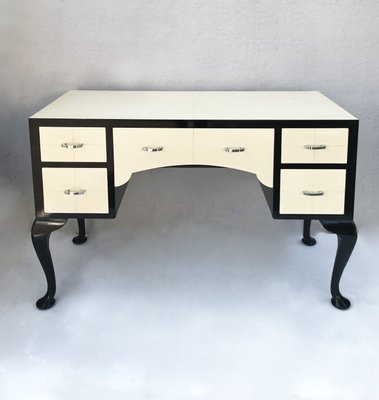 Art Deco Black and White Desk, 1930s-WIM-1170099