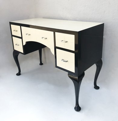 Art Deco Black and White Desk, 1930s-WIM-1170099