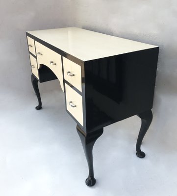 Art Deco Black and White Desk, 1930s-WIM-1170099