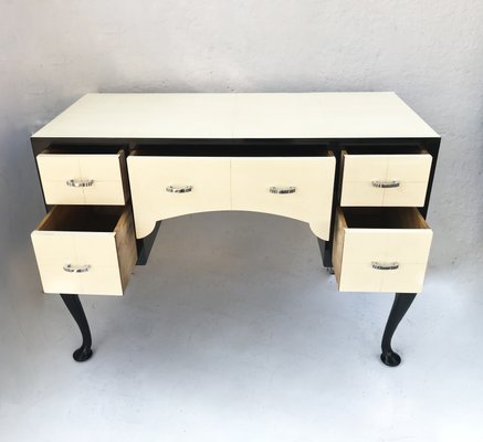 Art Deco Black and White Desk, 1930s-WIM-1170099