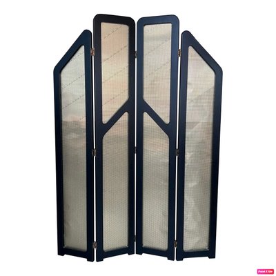 Art Deco Black Ebonized Wood and Gold Metal Screens, 1960s-PSK-1426206