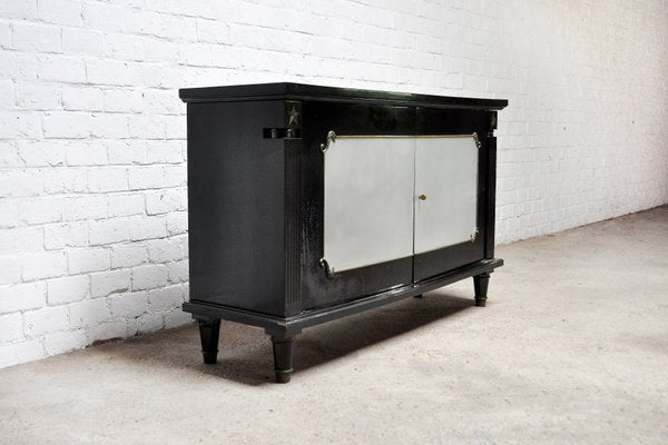 Art Deco Black Lacquer and Bronze Cabinet in the style of André Arbus, France, 1930s-WUY-985405