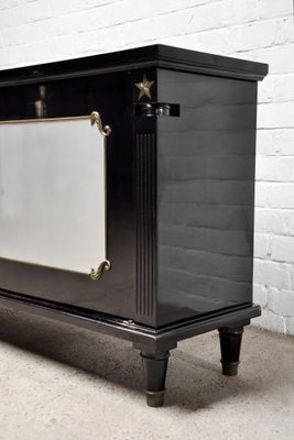 Art Deco Black Lacquer and Bronze Cabinet in the style of André Arbus, France, 1930s-WUY-985405