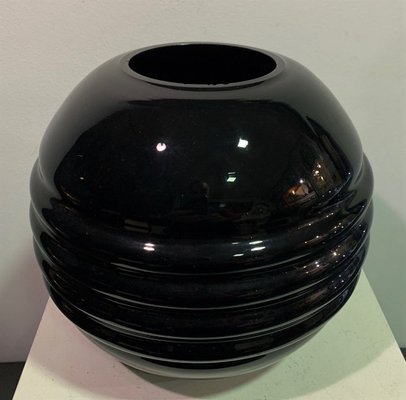 Art Deco Black Opaline Vase, 1920s-IKW-807314