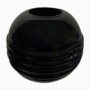 Art Deco Black Opaline Vase, 1920s-IKW-807314