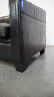 Art Deco Black Sheep Leather Sofa-HPP-2036606