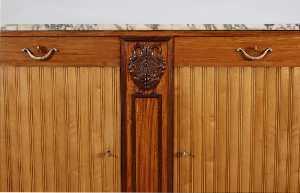 Art Deco Blond Mahogany Buffet from Ceylon, 1920s