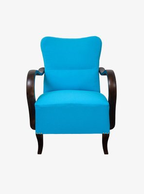 Art Deco Blue Armchairs, 1920s, Set of 2-OXJ-823978