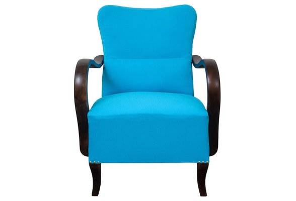 Art Deco Blue Armchairs, 1920s, Set of 2-OXJ-823978