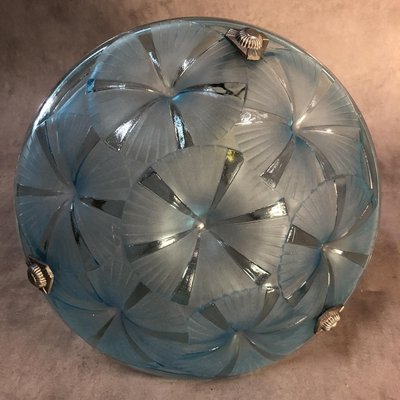 Art Deco Blue Chandelier by Degué, 1930s-SDV-646920