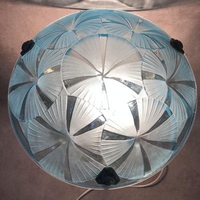 Art Deco Blue Chandelier by Degué, 1930s-SDV-646920