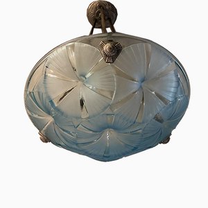 Art Deco Blue Chandelier by Degué, 1930s-SDV-646920