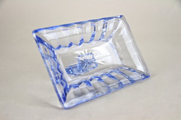 Art Deco Blue Glass Box with Lid, Austria, 1920s-TQA-1322209