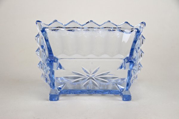 Art Deco Blue Glass Box with Lid, Austria, 1920s-TQA-1322209