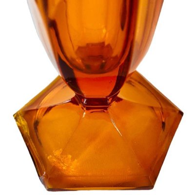 Art Deco Bohemian Purple and Amber Vases in Pressed Glass, 1930s, Set of 2-BMU-1814110