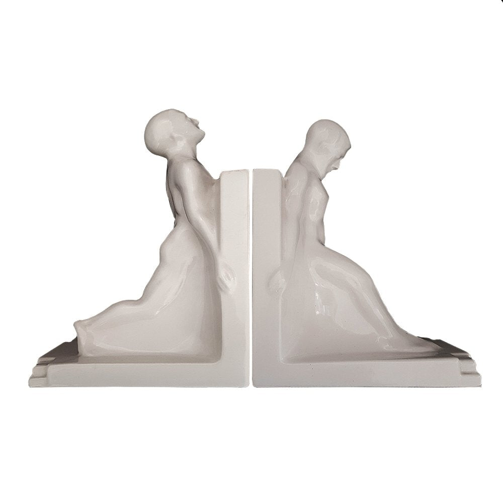 Art Deco Bookends by Godefridus Boonekamp for Plateelbakkerij Schoonhoven, 1930s, Set of 2