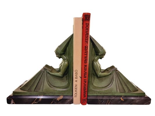 Art Deco Bookends by Max Le Verrier, France, 1920s, Set of 2-SAK-1822752