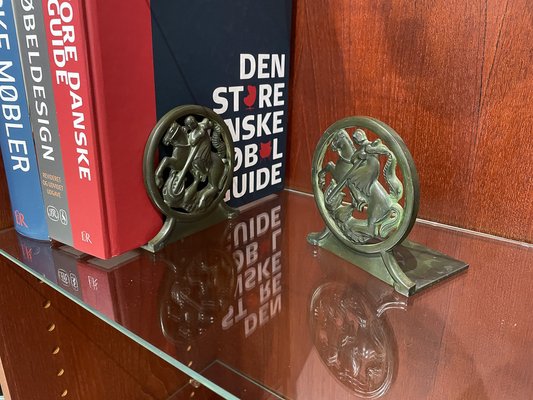 Art Deco Bookends in Disko Metal by Just Andersen, 1930s, Set of 2-WIX-1752425