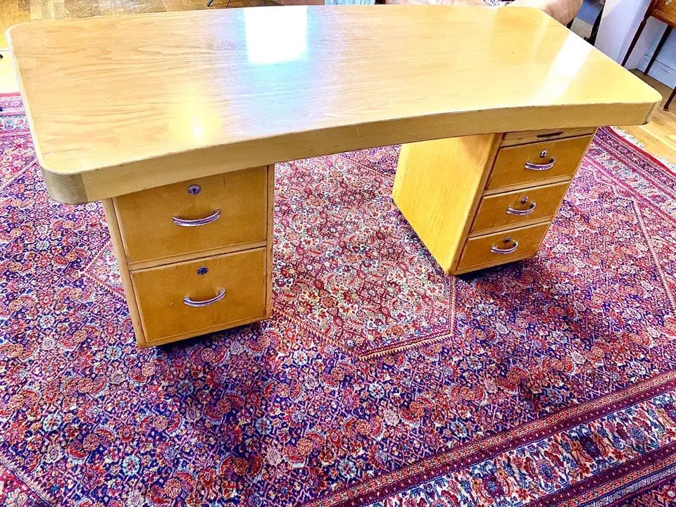 Art Deco Boomerang Desk, 1940s