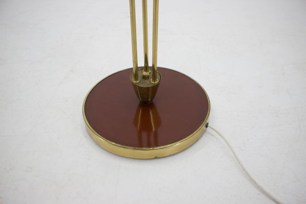 Art Deco Brass and Glass Floor Lamp, 1940s-TZ-703073