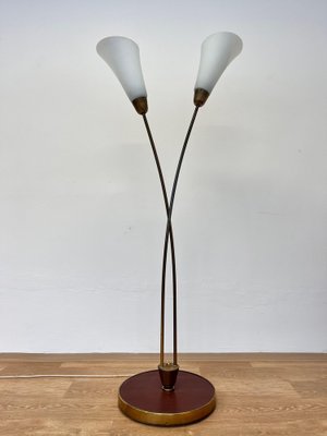 Art Deco Brass and Glass Floor Lamp, 1940s-TZ-1802519