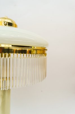 Art Deco Brass and Marble Table Lamp with Opal Glass Shade and Glass Sticks, 1920s-SPD-1797946