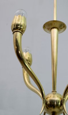 Art Deco Brass Ceiling Lamp by Guglielmo Ulrich, 1940s-FER-795772