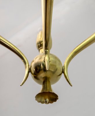 Art Deco Brass Ceiling Lamp by Guglielmo Ulrich, 1940s-FER-795772