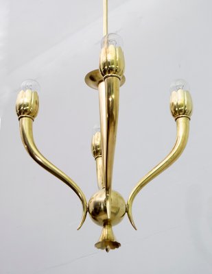 Art Deco Brass Ceiling Lamp by Guglielmo Ulrich, 1940s-FER-795772