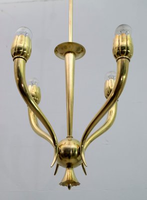 Art Deco Brass Ceiling Lamp by Guglielmo Ulrich, 1940s-FER-795772