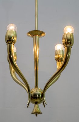 Art Deco Brass Ceiling Lamp by Guglielmo Ulrich, 1940s-FER-795772