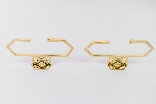 Art Deco Brass Curtain Holders, Vienna, 1920s, Set of 2-SPD-1820634