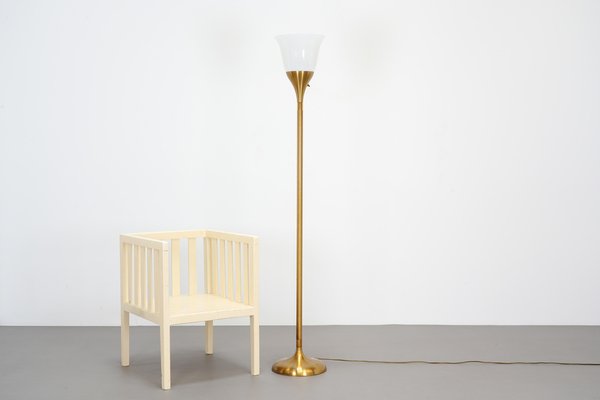 Art Deco Brass Floor Lamp, 1980s-WCH-1705309