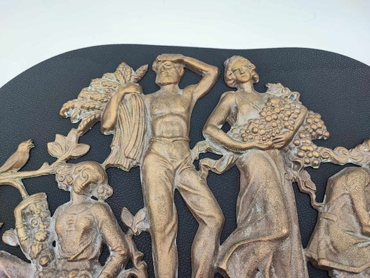 Art Deco Brass Four Seasons Relief by Heinrich Moshage, 20th Century-CAQ-1811907